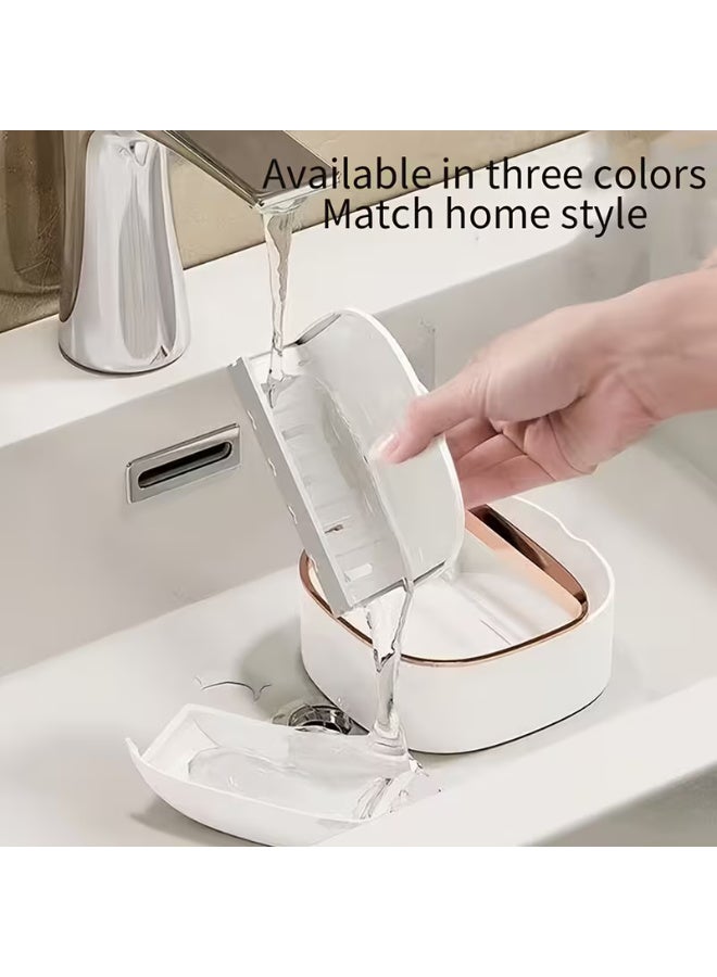 Arabash Luxury Wall-Mounted Soap Dish with Lid & Drainage – Waterproof ABS Soap Holder for Bathroom & Shower - Image 3